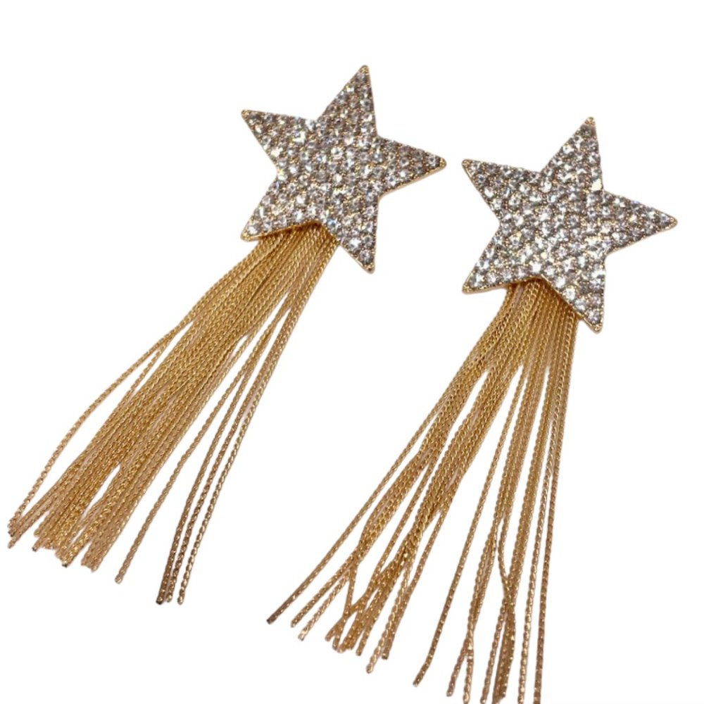 โญ๏ธโจโจ FREE Tassel Fringe Star Hipster Hippie Art Deco Boho Farm Peasant Earrings